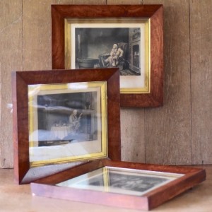 Set of Three Burr Veneered Frames
