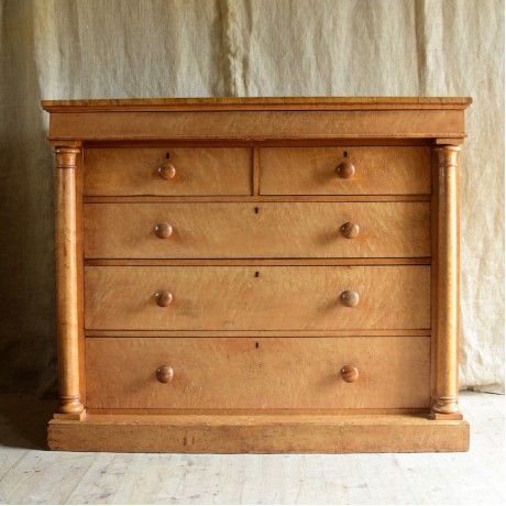 Large Birds Eye Maple Chest of Drawers