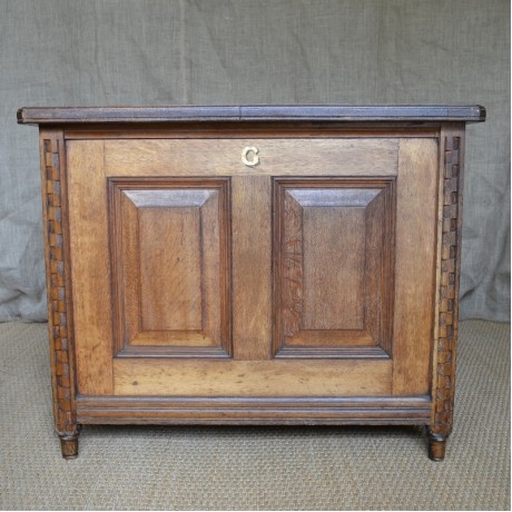 A large oak library centre cabinet/table
