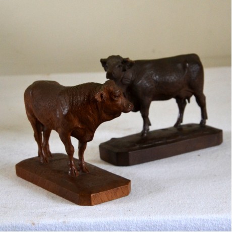 A Pair of early 20thC Alpine Cows