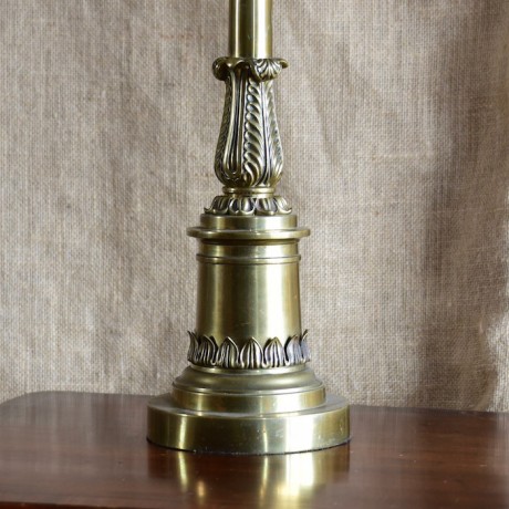 Early 19thC Brass Column Lampbase