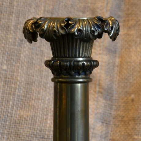 Early 19thC Brass Column Lampbase